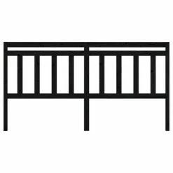 VidaXL Tête de lit Noir 206x4x100 cm Bois massif de pin -Têtes et pieds de lit Soldes image 3 814118