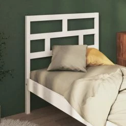 VidaXL Tête de lit Blanc 106x4x100 cm Bois massif de pin -Têtes et pieds de lit Soldes image 3 814180