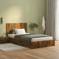 VidaXL Tête de lit Chêne fumé 120x1,5x80 cm Bois d'ingénierie -Têtes et pieds de lit Soldes image 3 816970