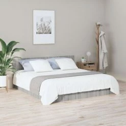 VidaXL Tête de lit Sonoma gris 200x1,5x80 cm Bois d'ingénierie -Têtes et pieds de lit Soldes image 3 816977