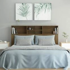 VidaXL Armoire de tête de lit Chêne marron 160x19x103,5 cm -Têtes et pieds de lit Soldes image 3 817254