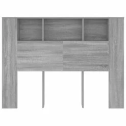 VidaXL Armoire de tête de lit Sonoma gris 140x18,5x104,5 cm -Têtes et pieds de lit Soldes image 3 817271
