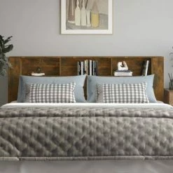 VidaXL Armoire de tête de lit Chêne fumé 220x18,5x104,5 cm -Têtes et pieds de lit Soldes image 3 817282