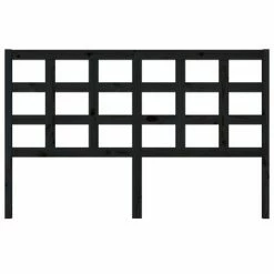 VidaXL Tête de lit Noir 156x4x100 cm Bois massif de pin -Têtes et pieds de lit Soldes image 3 817899