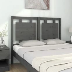 VidaXL Tête de lit Gris 125,5x4x100 cm Bois massif de pin -Têtes et pieds de lit Soldes image 3 817932