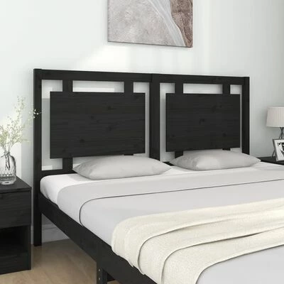 VidaXL Tête de lit Noir 155,5x4x100 cm Bois massif de pin 5 VidaXL Tête de lit Noir 155,5x4x100 cm Bois massif de pin – Image 3