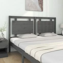 VidaXL Tête de lit Gris 165,5x4x100 cm Bois massif de pin -Têtes et pieds de lit Soldes image 3 817952