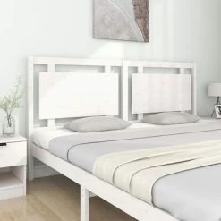 VidaXL Tête de lit Blanc 185,5x4x100 cm Bois massif de pin -Têtes et pieds de lit Soldes image 3 817956