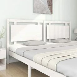 VidaXL Tête de lit Blanc 205,5x4x100 cm Bois massif de pin -Têtes et pieds de lit Soldes image 3 817961