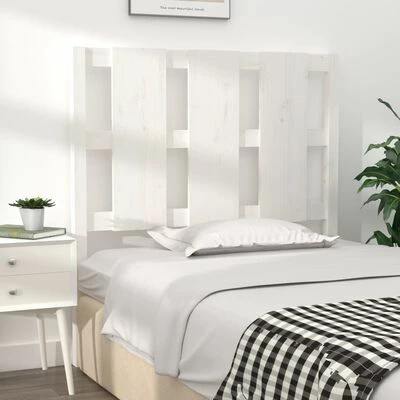 VidaXL Tête de lit Blanc 95,5x4x100 cm Bois massif de pin 5 VidaXL Tête de lit Blanc 95,5x4x100 cm Bois massif de pin – Image 3