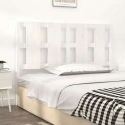 VidaXL Tête de lit Blanc 125,5x4x100 cm Bois massif de pin -Têtes et pieds de lit Soldes image 3 817981
