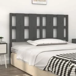 VidaXL Tête de lit Gris 125,5x4x100 cm Bois massif de pin -Têtes et pieds de lit Soldes image 3 817982