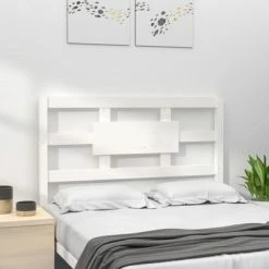 VidaXL Tête de lit Blanc 80,5x4x100 cm Bois massif de pin -Têtes et pieds de lit Soldes image 3 818016