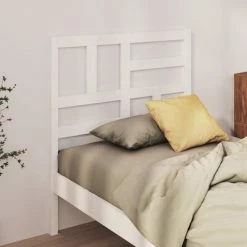 VidaXL Tête de lit Blanc 106x4x104 cm Bois massif de pin -Têtes et pieds de lit Soldes image 3 818176