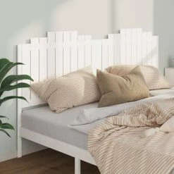 VidaXL Tête de lit Blanc 206x4x110 cm Bois massif de pin -Têtes et pieds de lit Soldes image 3 818491