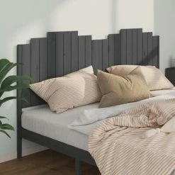 VidaXL Tête de lit Gris 206x4x110 cm Bois massif de pin -Têtes et pieds de lit Soldes image 3 818492