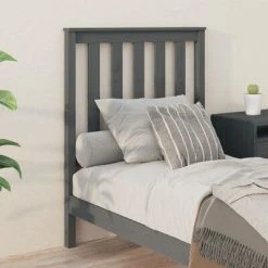 VidaXL Tête de lit Gris 81x6x101 cm Bois massif de pin -Têtes et pieds de lit Soldes image 3 818497