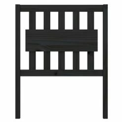 VidaXL Tête de lit Noir 80,5x4x100 cm Bois massif de pin -Têtes et pieds de lit Soldes image 3 818549