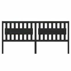 VidaXL Tête de lit Noir 205,5x4x100 cm Bois massif de pin -Têtes et pieds de lit Soldes image 3 818594