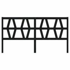 VidaXL Tête de lit Noir 186x4x100 cm Bois massif de pin -Têtes et pieds de lit Soldes image 3 818639