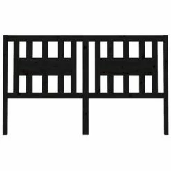 VidaXL Tête de lit Noir 126x4x100 cm Bois massif de pin -Têtes et pieds de lit Soldes image 3 818664