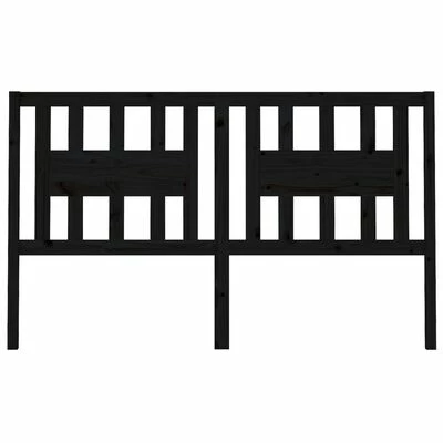 VidaXL Tête de lit Noir 186x4x100 cm Bois massif de pin 5 VidaXL Tête de lit Noir 186x4x100 cm Bois massif de pin – Image 3