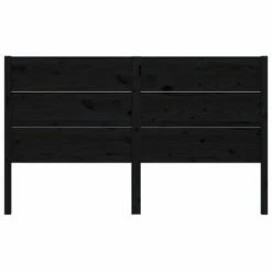VidaXL Tête de lit Noir 126x4x100 cm Bois massif de pin -Têtes et pieds de lit Soldes image 3 818714
