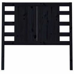 VidaXL Tête de lit Noir 81x4x100 cm Bois massif de pin -Têtes et pieds de lit Soldes image 3 818749