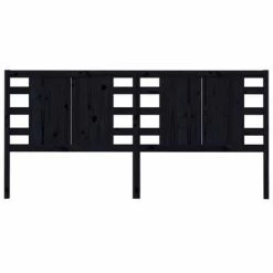 VidaXL Tête de lit Noir 141x4x100 cm Bois massif de pin -Têtes et pieds de lit Soldes image 3 818769