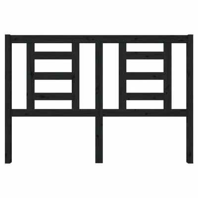 VidaXL Tête de lit Noir 146x4x100 cm Bois massif de pin 5 VidaXL Tête de lit Noir 146x4x100 cm Bois massif de pin – Image 3