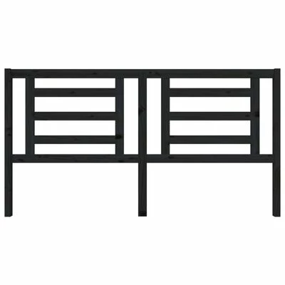 VidaXL Tête de lit Noir 186x4x100 cm Bois de pin massif 5 VidaXL Tête de lit Noir 186x4x100 cm Bois de pin massif – Image 3