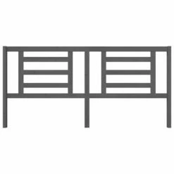 VidaXL Tête de lit Gris 206x4x100 cm Bois de pin massif -Têtes et pieds de lit Soldes image 3 818842