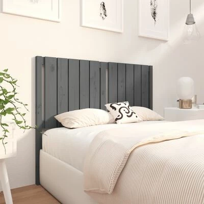 VidaXL Tête de lit Gris 125,5x4x100 cm Bois massif de pin 5 VidaXL Tête de lit Gris 125,5x4x100 cm Bois massif de pin – Image 3