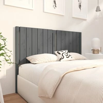 VidaXL Tête de lit Gris 140,5x4x100 cm Bois massif de pin 5 VidaXL Tête de lit Gris 140,5x4x100 cm Bois massif de pin – Image 3