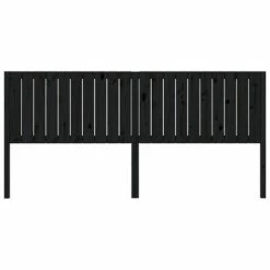 VidaXL Tête de lit Noir 205,5x4x100 cm Bois massif de pin -Têtes et pieds de lit Soldes image 3 818894