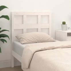 VidaXL Tête de lit Blanc 80,5x4x100 cm Bois massif de pin -Têtes et pieds de lit Soldes image 3 818896