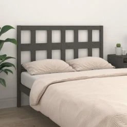 VidaXL Tête de lit Gris 145,5x4x100 cm Bois massif de pin -Têtes et pieds de lit Soldes image 3 818922