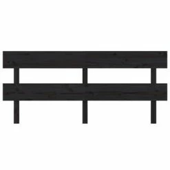 VidaXL Tête de lit Noir 204x3x81 cm Bois massif de pin -Têtes et pieds de lit Soldes image 3 819094