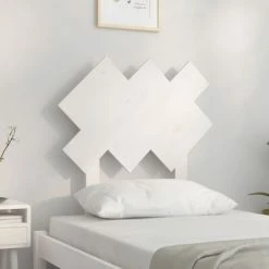 VidaXL Tête de lit Blanc 72,5x3x81 cm Bois massif de pin -Têtes et pieds de lit Soldes image 3 819196