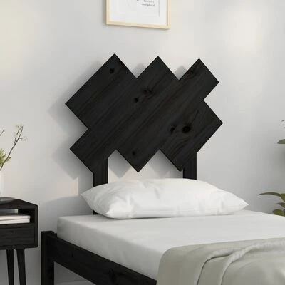 VidaXL Tête de lit Noir 72,5x3x81 cm Bois massif de pin 5 VidaXL Tête de lit Noir 72,5x3x81 cm Bois massif de pin – Image 3