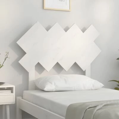 VidaXL Tête de lit Blanc 92x3x81 cm Bois massif de pin 5 VidaXL Tête de lit Blanc 92x3x81 cm Bois massif de pin – Image 3