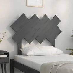 VidaXL Tête de lit Gris 92x3x81 cm Bois massif de pin -Têtes et pieds de lit Soldes image 3 819202