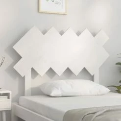 VidaXL Tête de lit Blanc 104x3x80,5 cm Bois massif de pin -Têtes et pieds de lit Soldes image 3 819206
