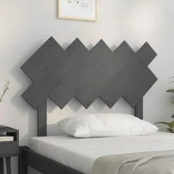 VidaXL Tête de lit Gris 104x3x80,5 cm Bois massif de pin -Têtes et pieds de lit Soldes image 3 819207