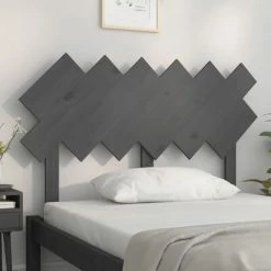 VidaXL Tête de lit Gris 122,5x3x80,5 cm Bois massif de pin -Têtes et pieds de lit Soldes image 3 819212