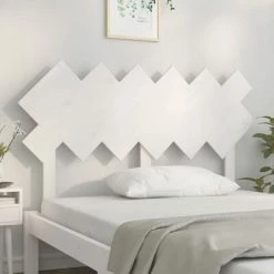 VidaXL Tête de lit Blanc 132x3x81 cm Bois massif de pin -Têtes et pieds de lit Soldes image 3 819216