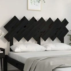 VidaXL Tête de lit Noir 141x3x80,5 cm Bois massif de pin 10 VidaXL Tête de lit Noir 141x3x80,5 cm Bois massif de pin -Têtes et pieds de lit Soldes image 3 819224