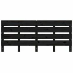 VidaXL Tête de lit Noir 120x3x80 cm Bois massif de pin -Têtes et pieds de lit Soldes image 3 821341