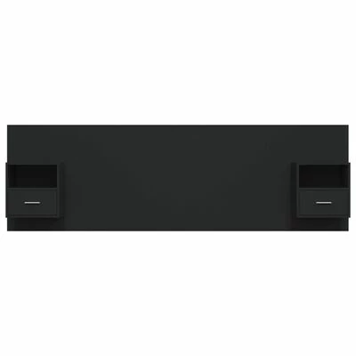 VidaXL Tête de lit avec armoires Noir Bois d’ingénierie 6 VidaXL Tête de lit avec armoires Noir Bois d’ingénierie – Image 4