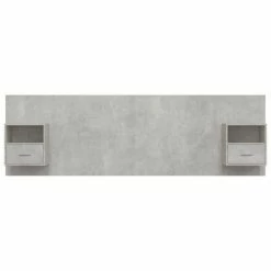 VidaXL Tête de lit avec armoires Gris béton Bois d'ingénierie -Têtes et pieds de lit Soldes image 4 3115719